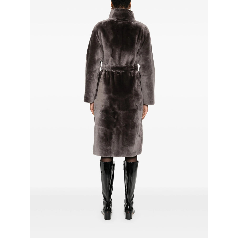 Grey Shearling Long Sleeve Shirt