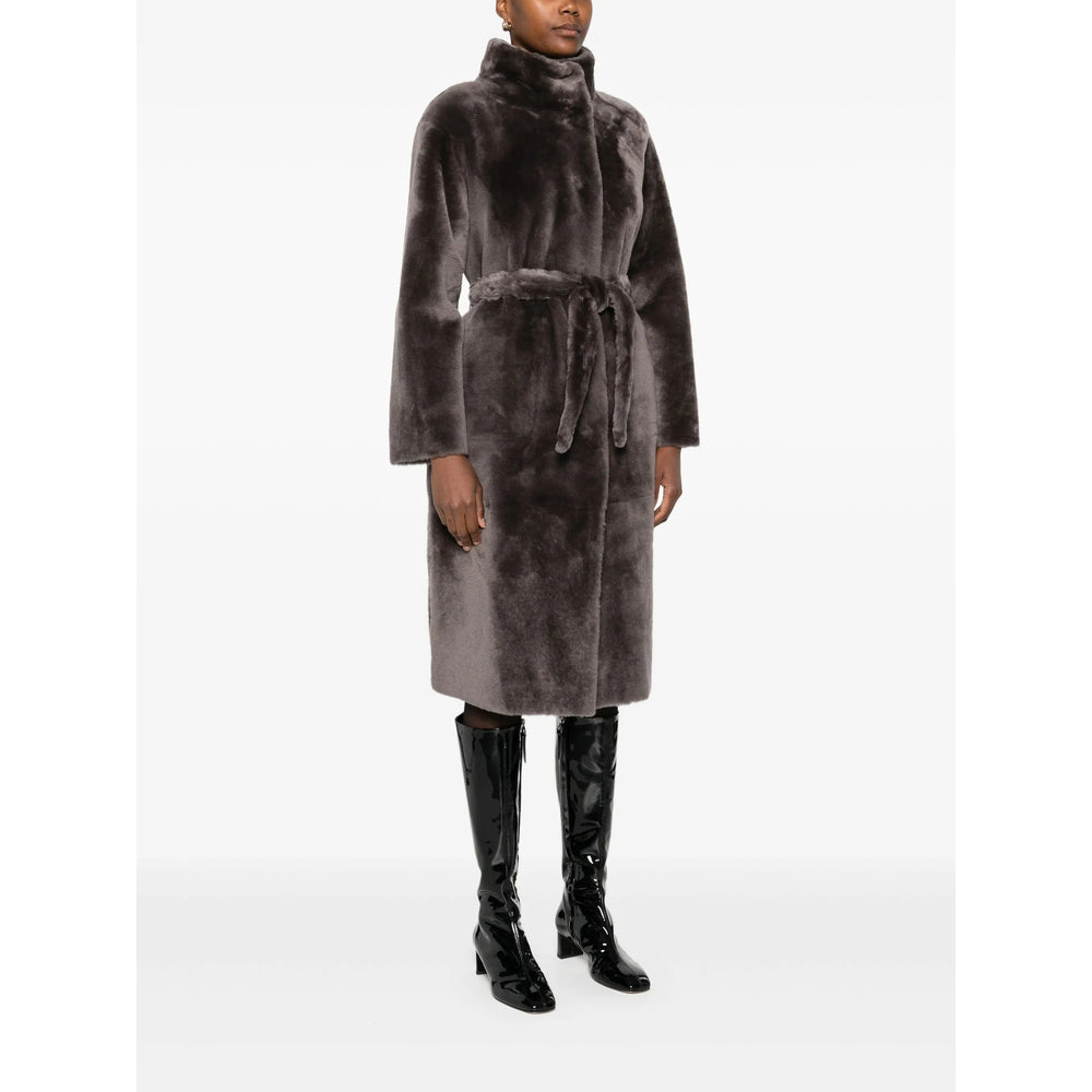 Grey Shearling Long Sleeve Shirt