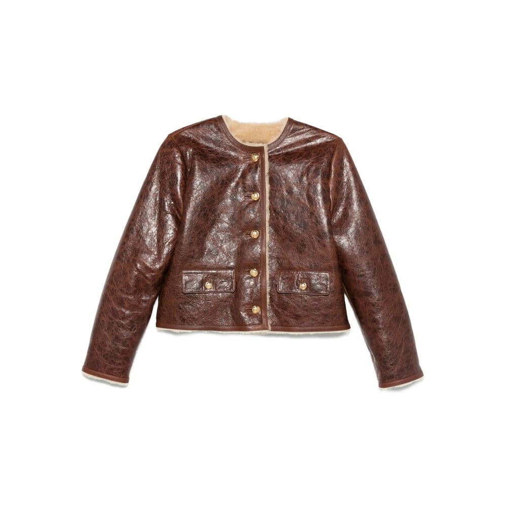 Gold Tone Flap Pocket Jacket