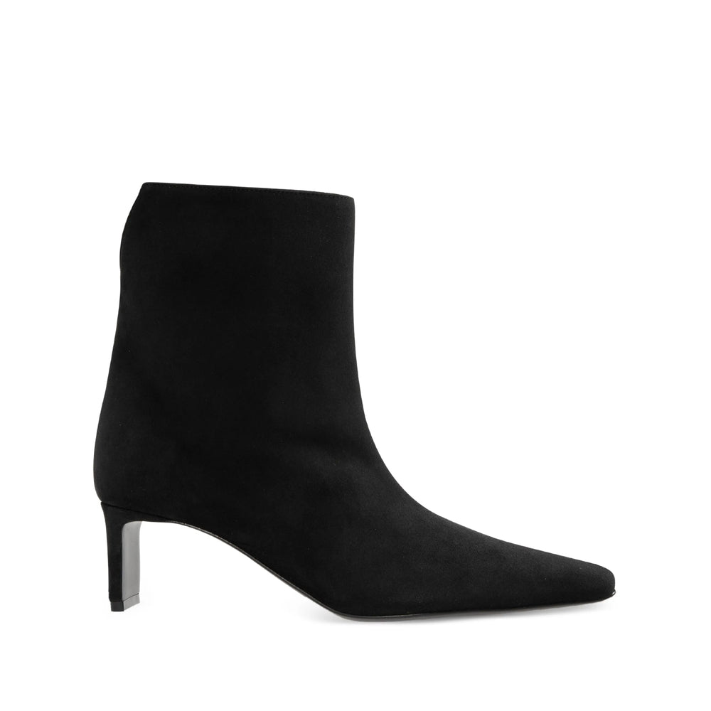 Black Calf Suede Ankle Boot