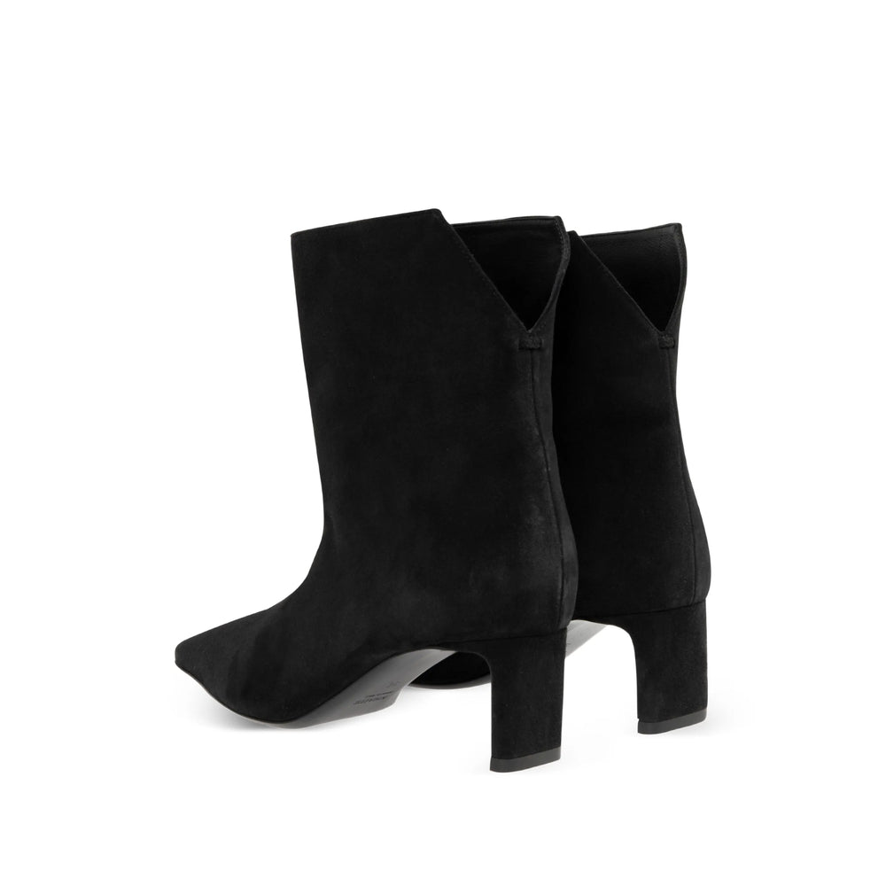 Black Calf Suede Ankle Boot