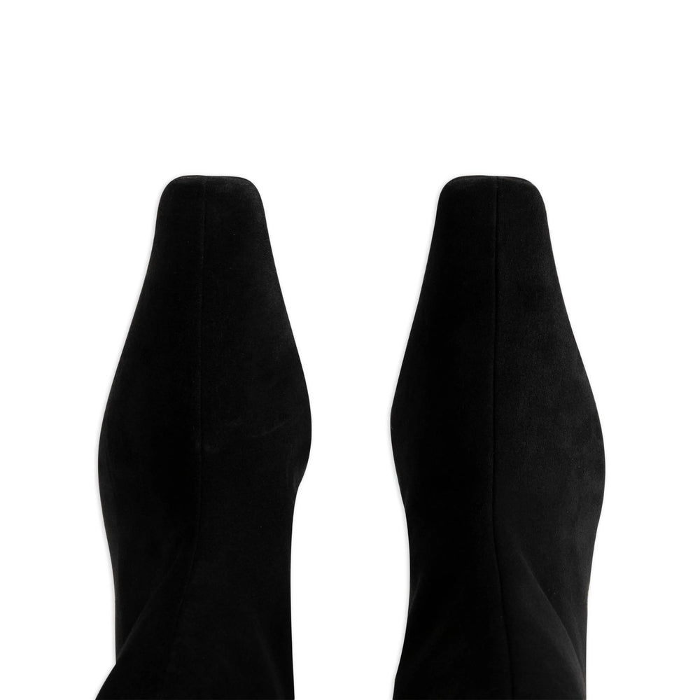 Black Calf Suede Ankle Boot