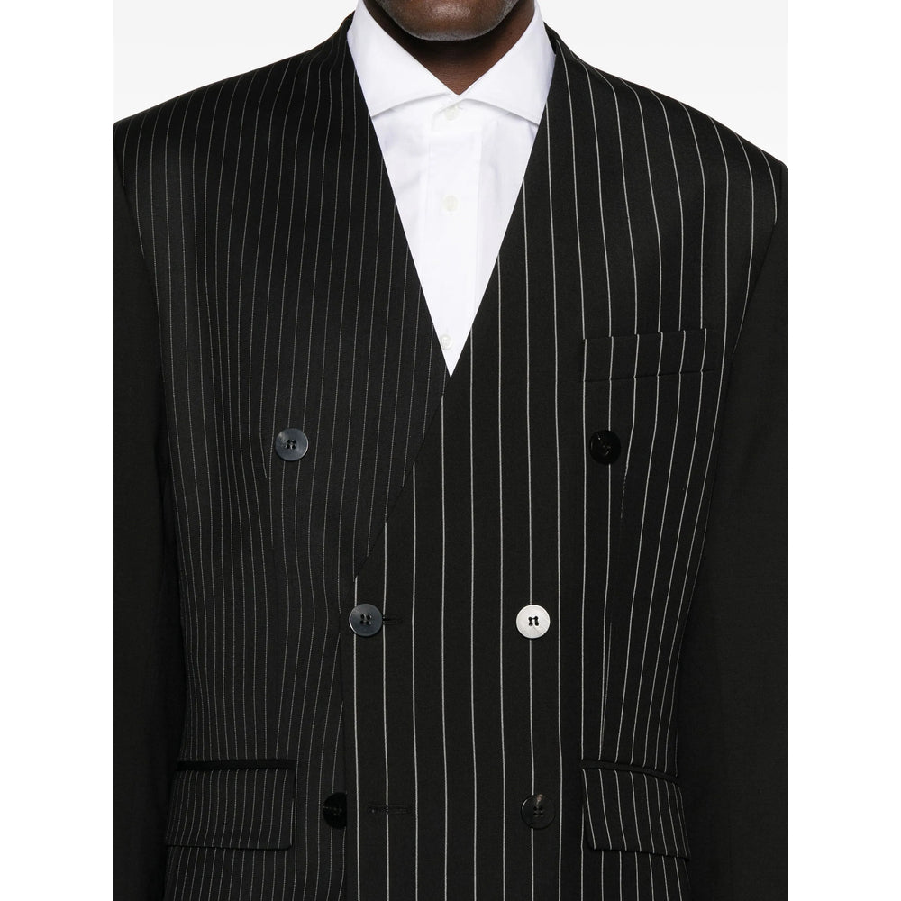 Double-breasted Pinstripe Tuxedo Jacket