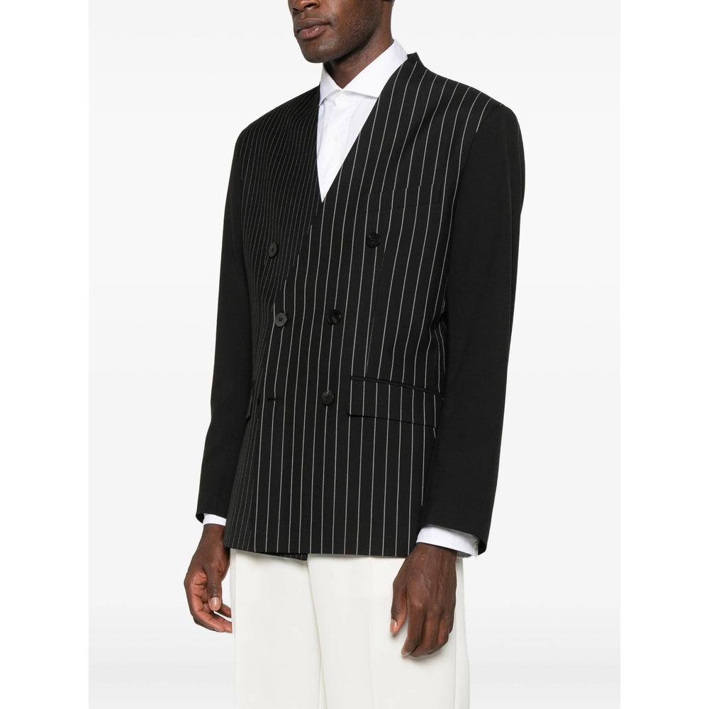 Double-breasted Pinstripe Tuxedo Jacket