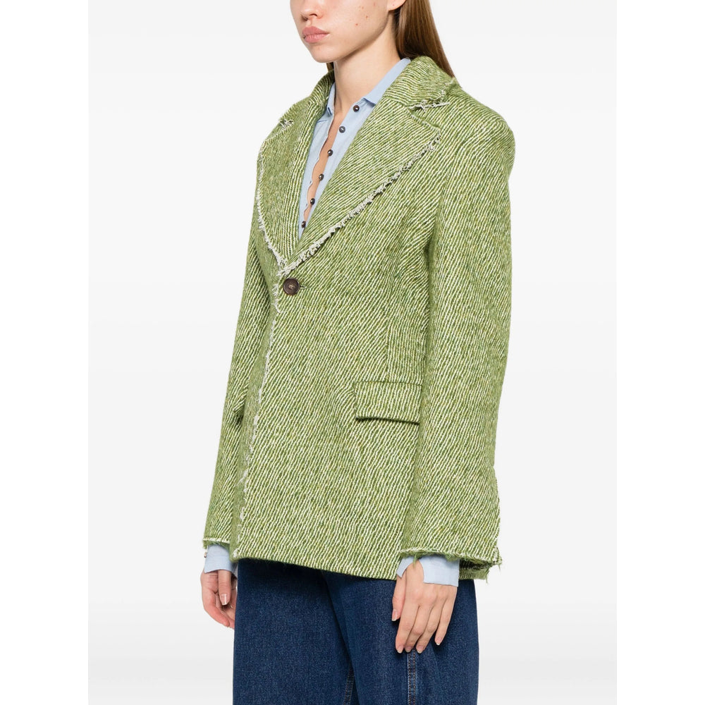 Green Wool Notch Jacket