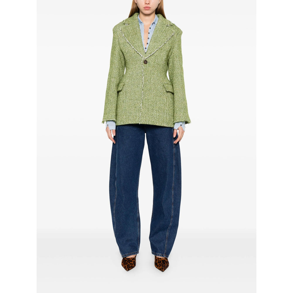 Green Wool Notch Jacket