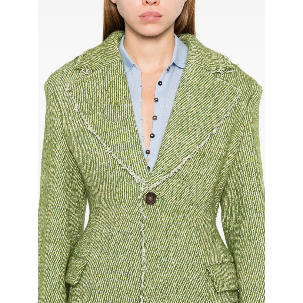 Green Wool Notch Jacket