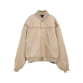 Beige Panelled Drape Jacket