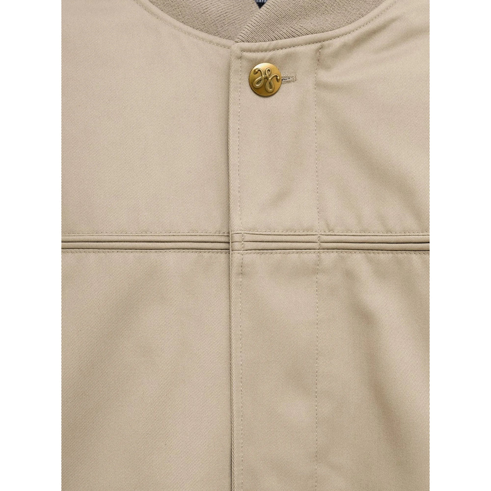 Beige Panelled Drape Jacket
