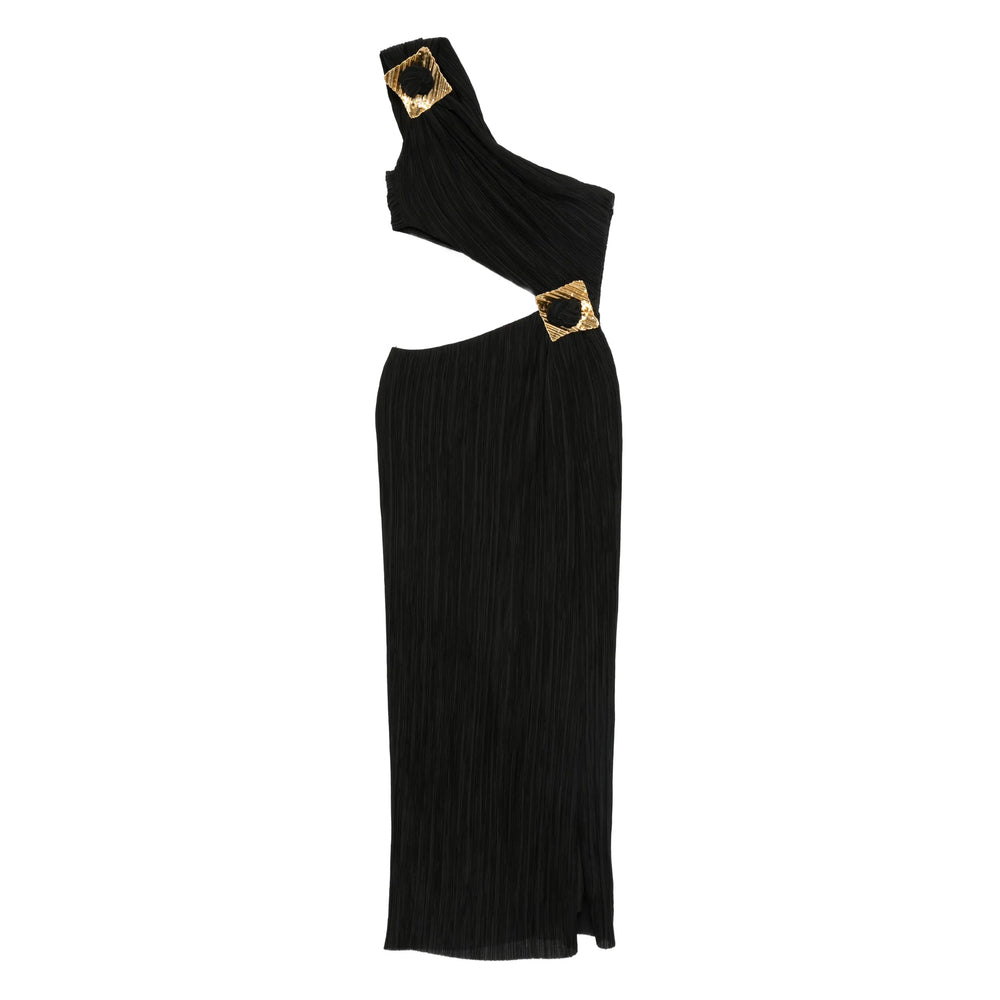 One-shoulder Pleat Dress