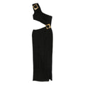 One-shoulder Pleat Dress