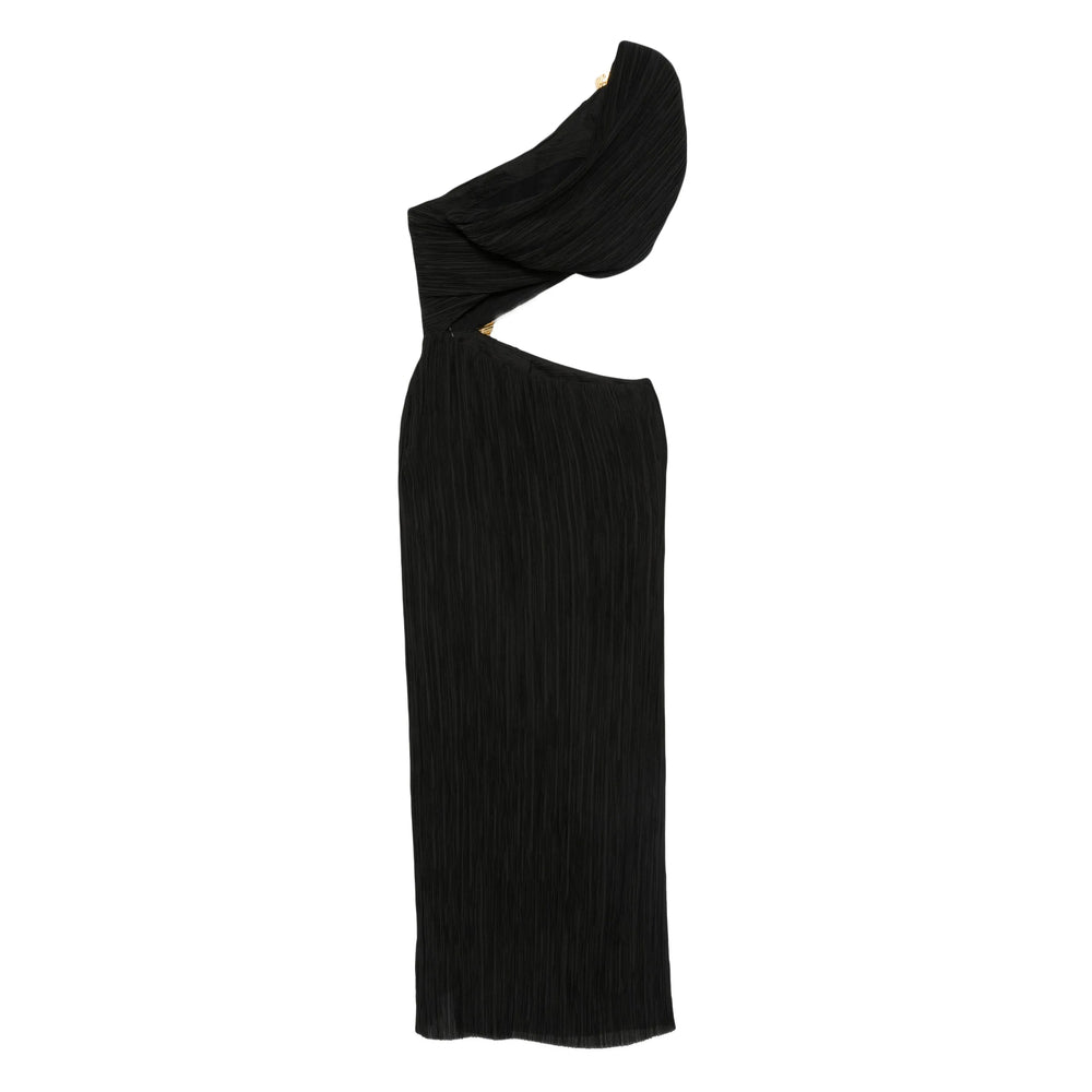 One-shoulder Pleat Dress