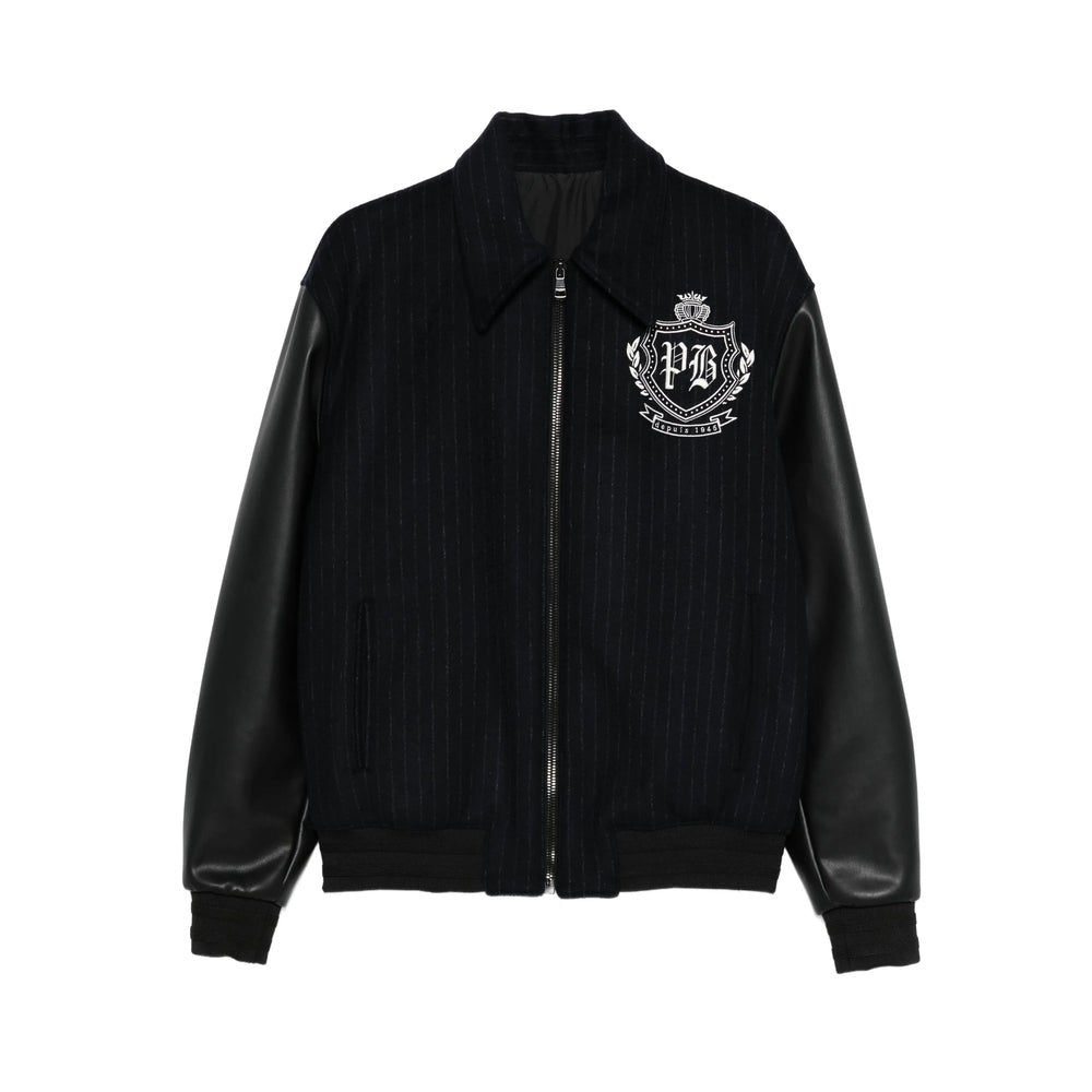Black Pinstripe Emblem Shirt