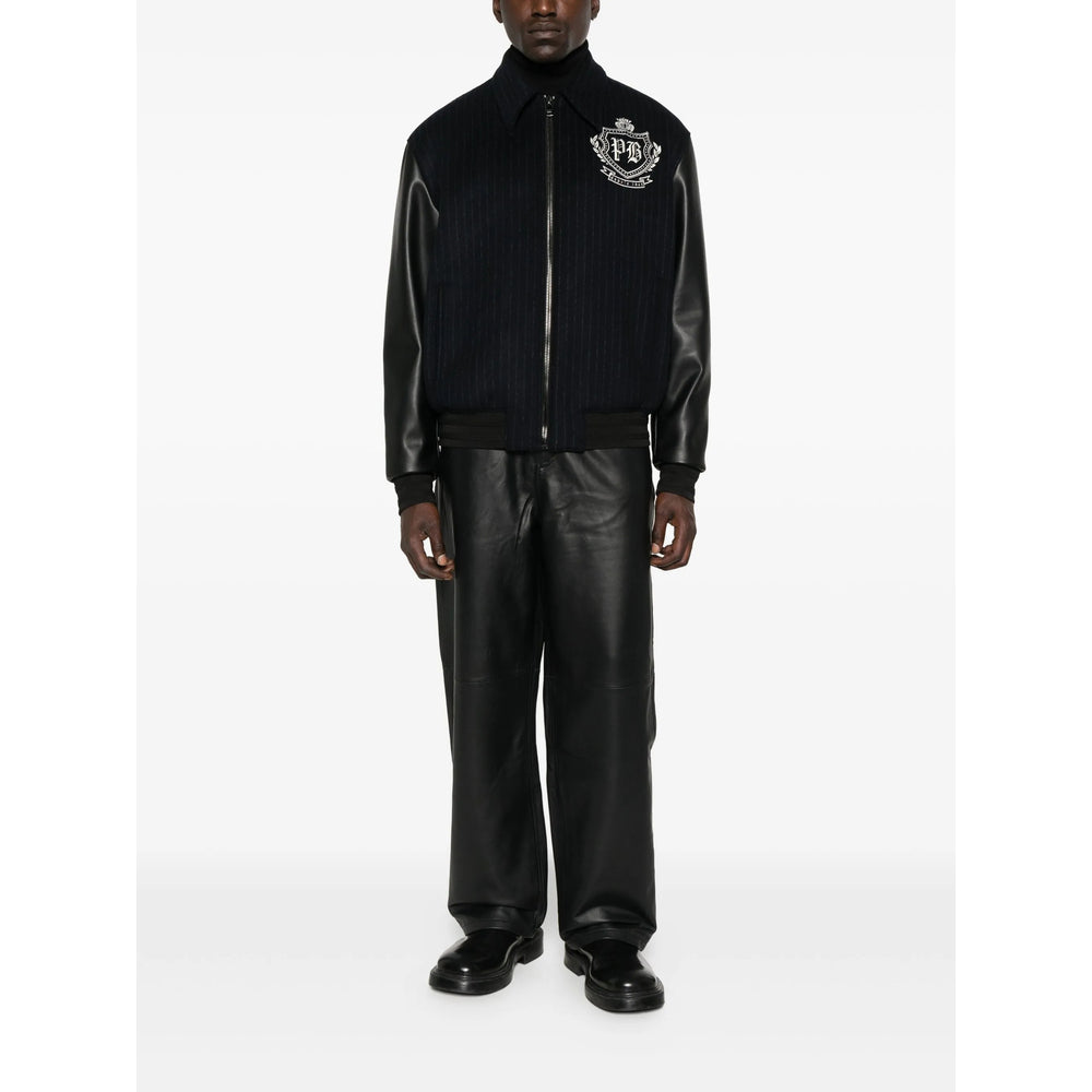 Black Pinstripe Emblem Shirt