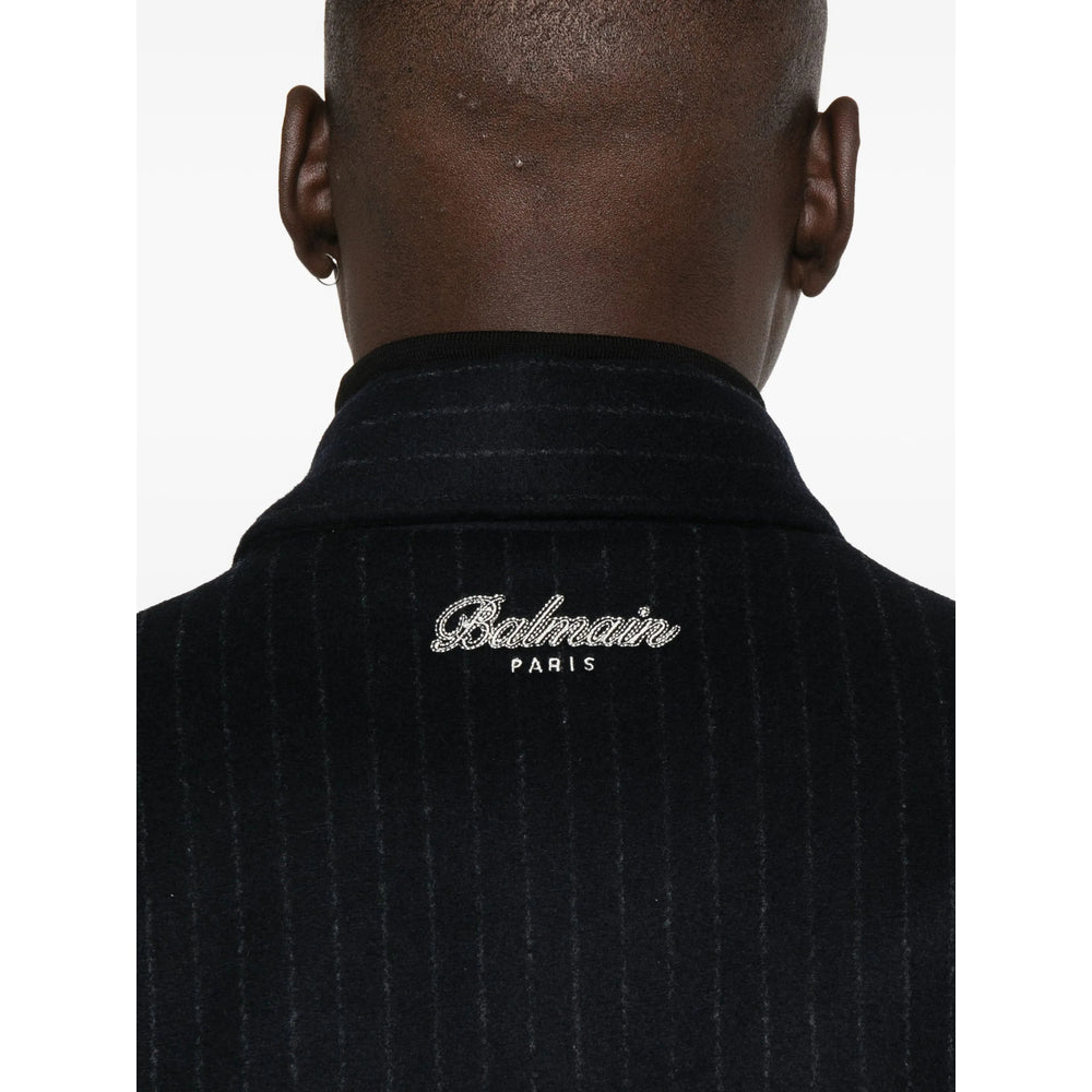 Black Pinstripe Emblem Shirt