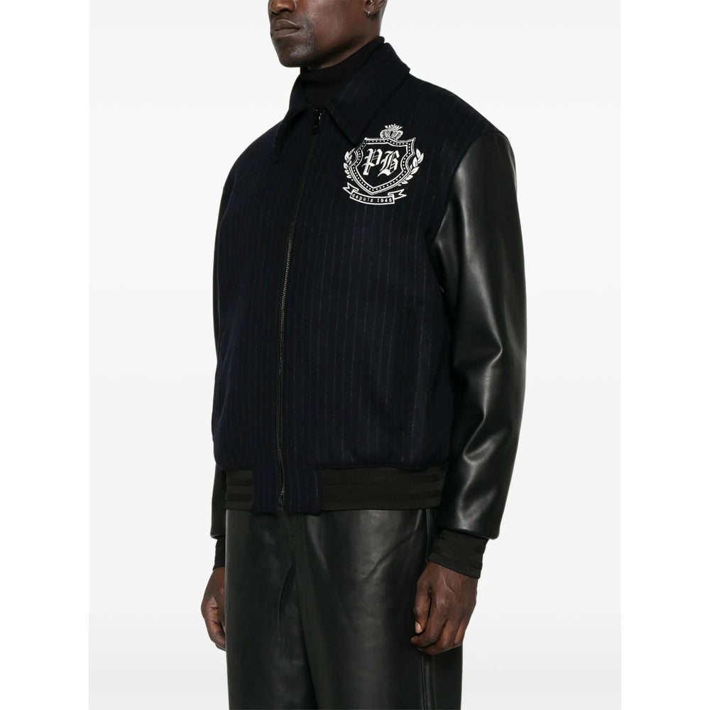 Black Pinstripe Emblem Shirt