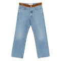 Light Blue Velvet Straight Jeans