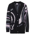 Abstract Silk V-neck Sweater