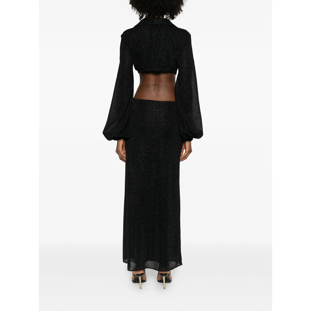 Metallic Cutout Maxi Dress