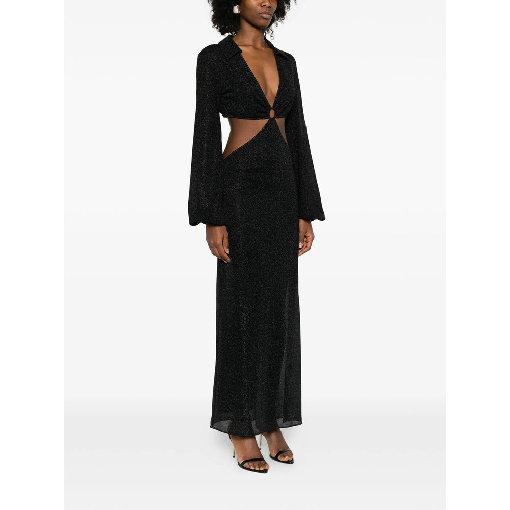 Metallic Cutout Maxi Dress
