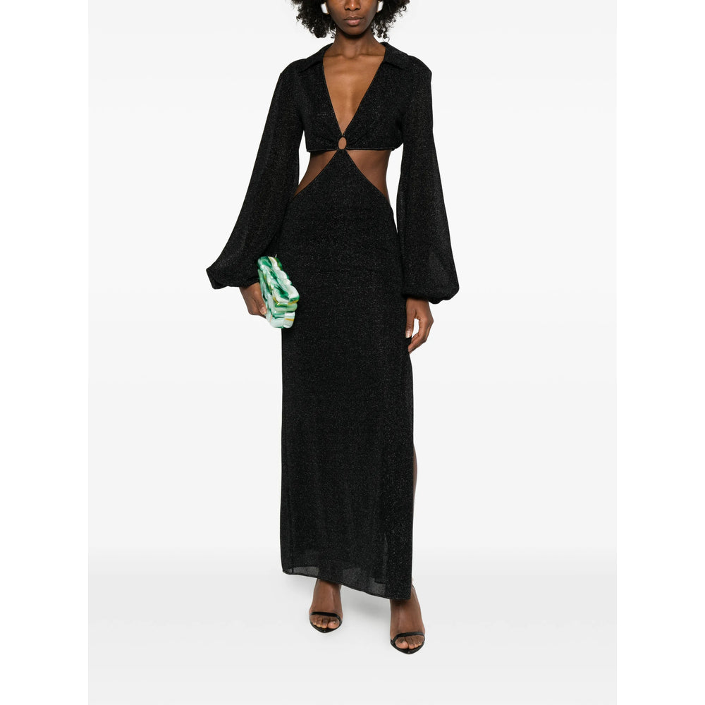 Metallic Cutout Maxi Dress