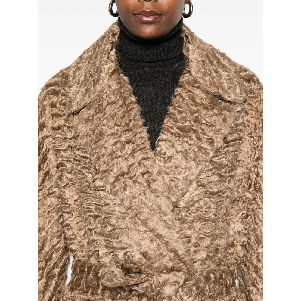 Gold-textured Double-breasted Jacket