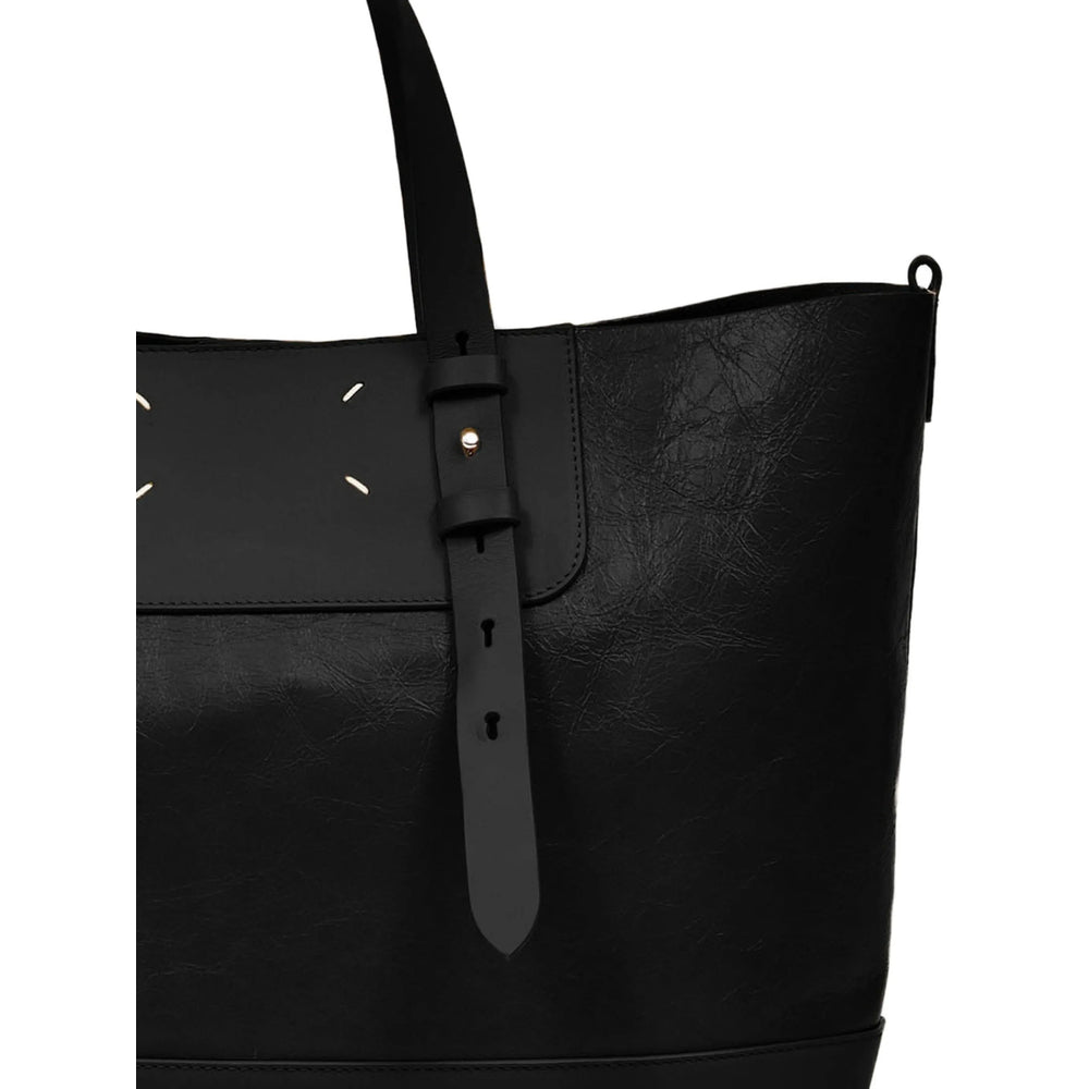Sleek Calf Leather Shoulder Tote