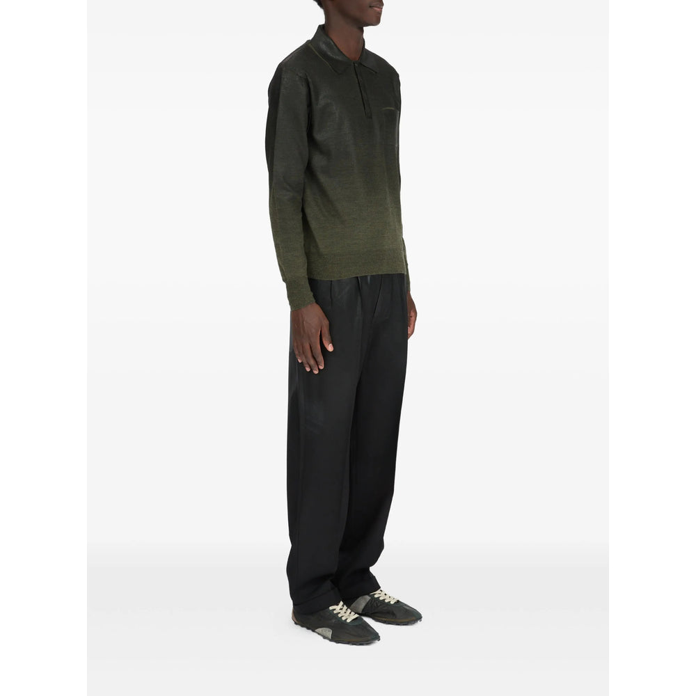 Green Wool Blend Classic Coat