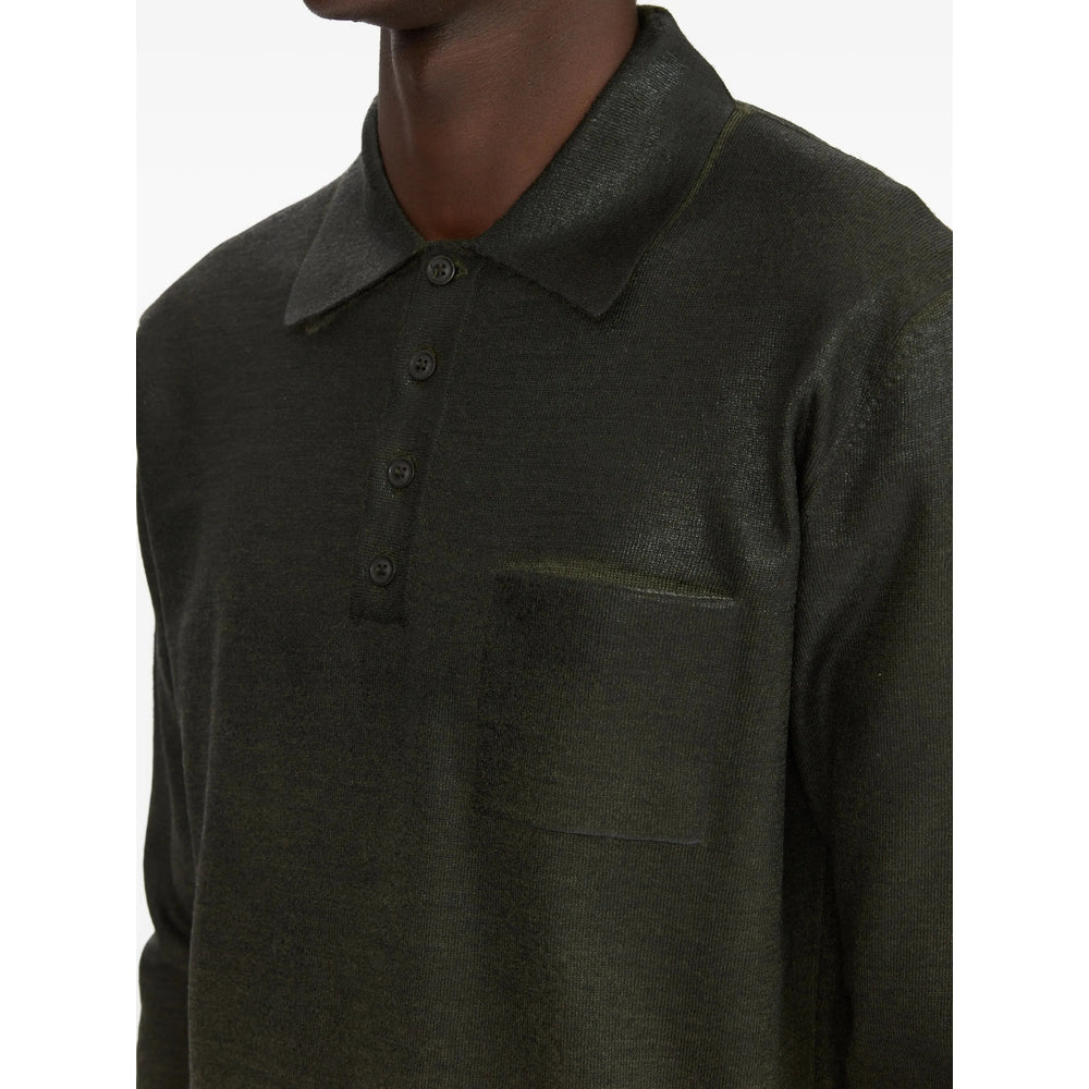 Green Wool Blend Classic Coat