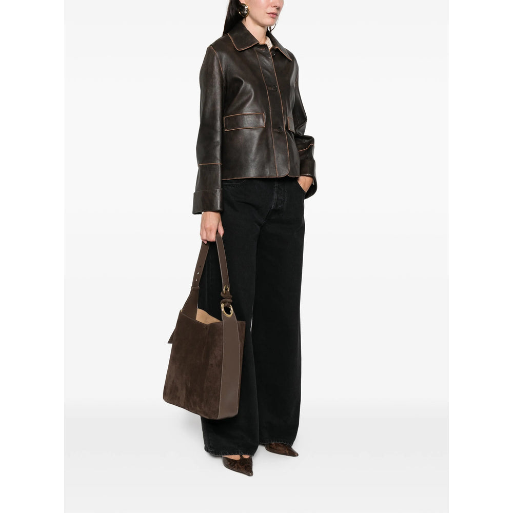 Gold-tone Calf Leather Knot Bag