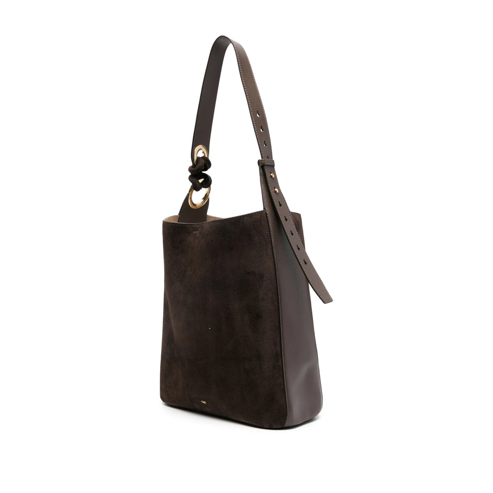 Gold-tone Calf Leather Knot Bag