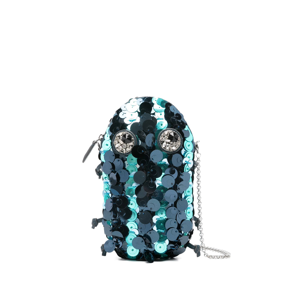 Petrol Blue Chain Clutch