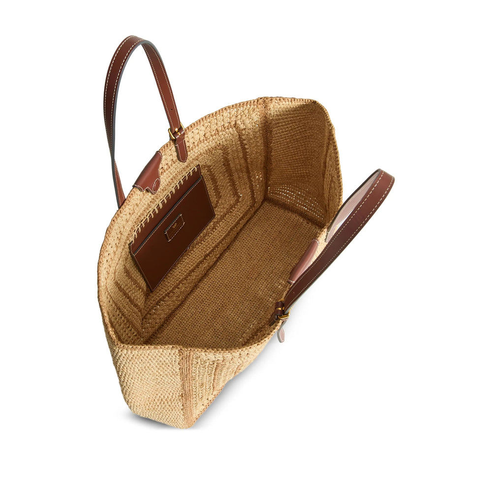 Natural Beige Raffia Bow Satchel