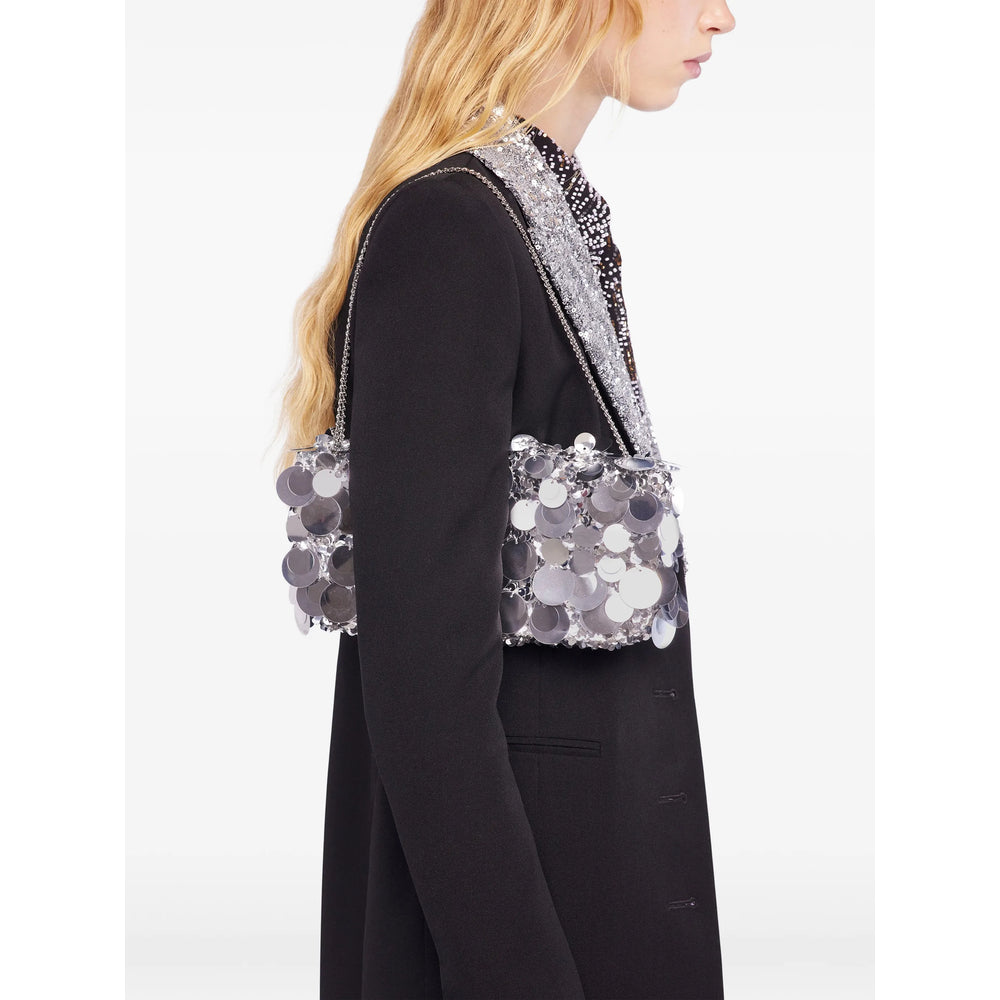 Calf Leather Crossbody Bag With Sequin Accents