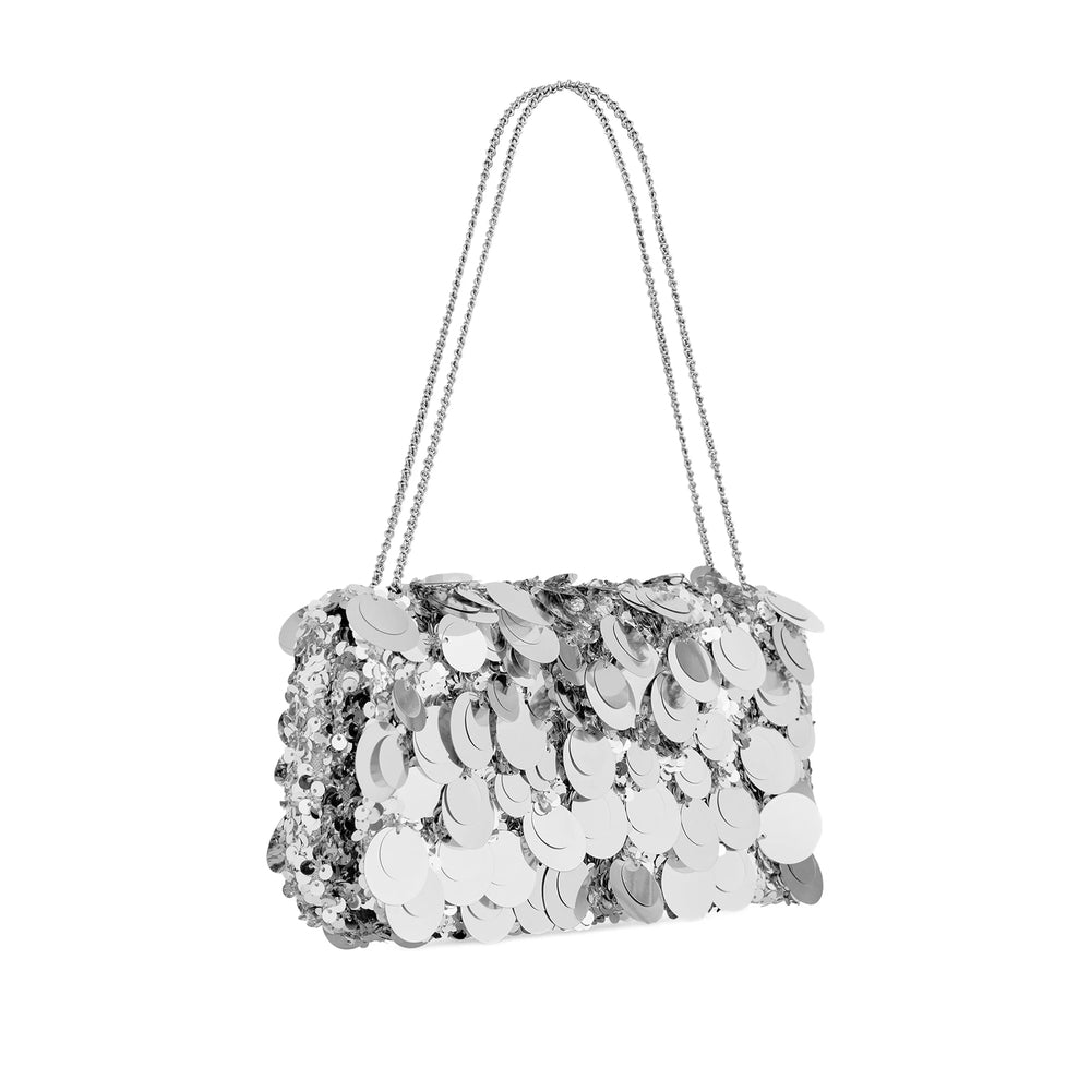 Calf Leather Crossbody Bag With Sequin Accents