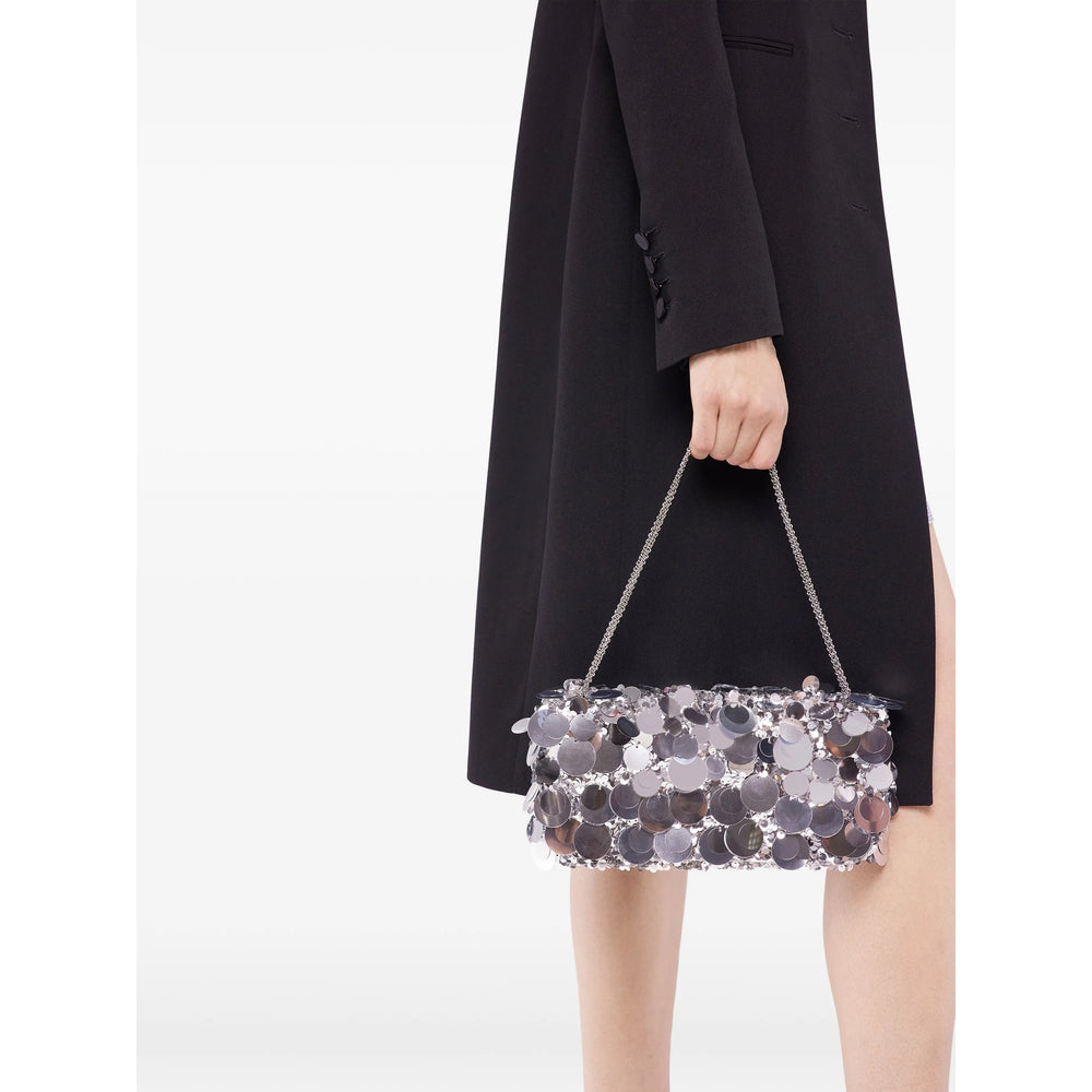 Calf Leather Crossbody Bag With Sequin Accents