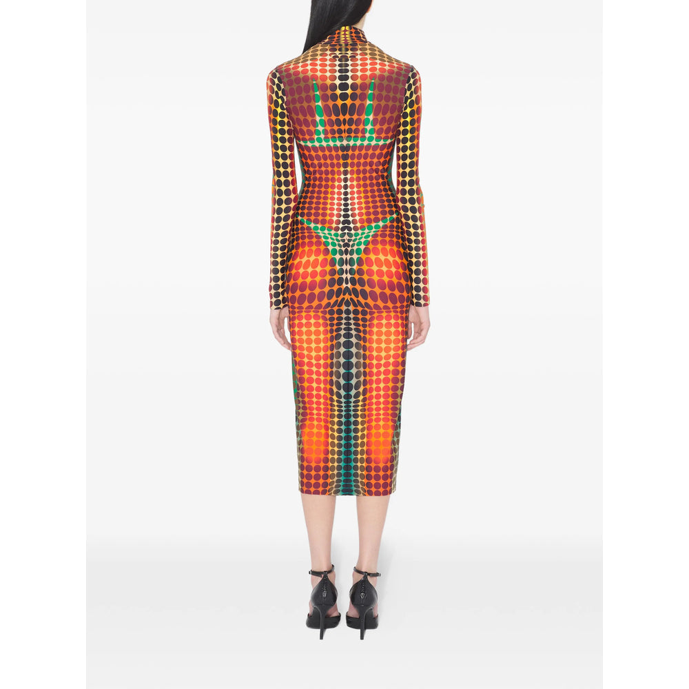 Orange Dot Zip Top