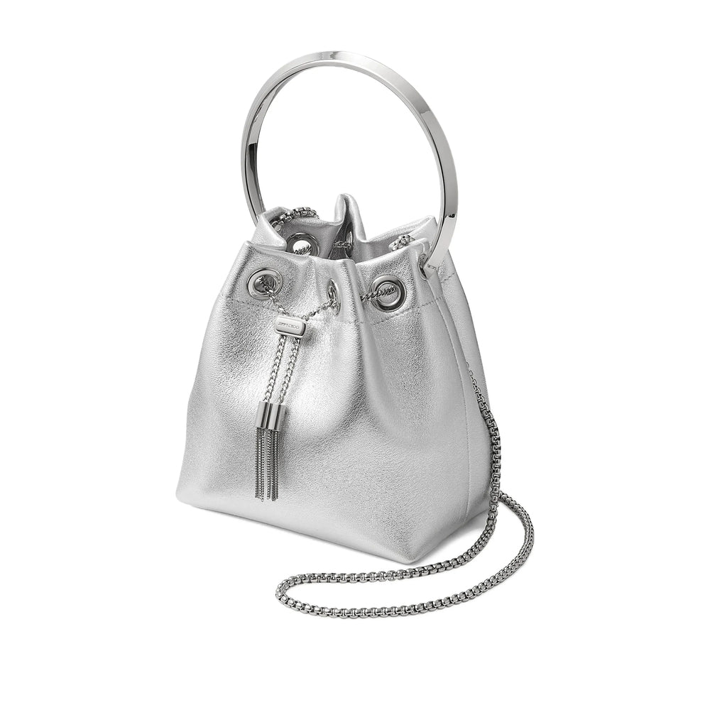 Silver Metallic Bucket Bag