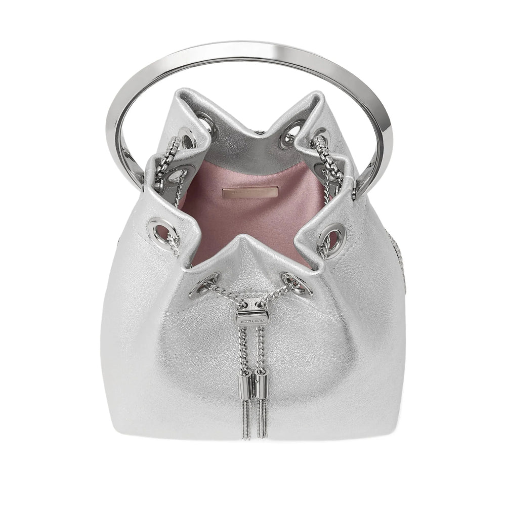Silver Metallic Bucket Bag