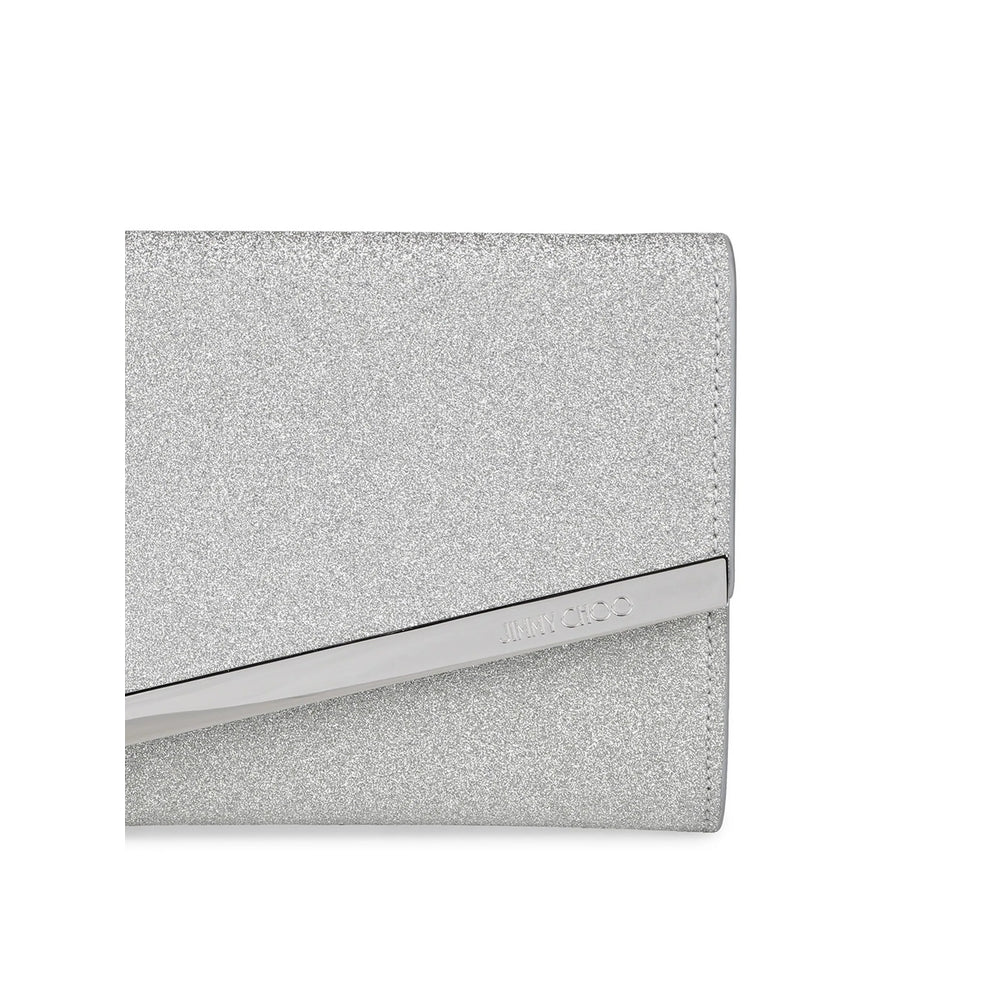 Rich Silver Calf Leather Foldover Bag