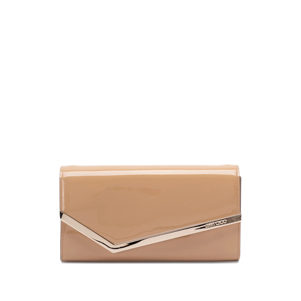 Beige Patent Shoulder Bag