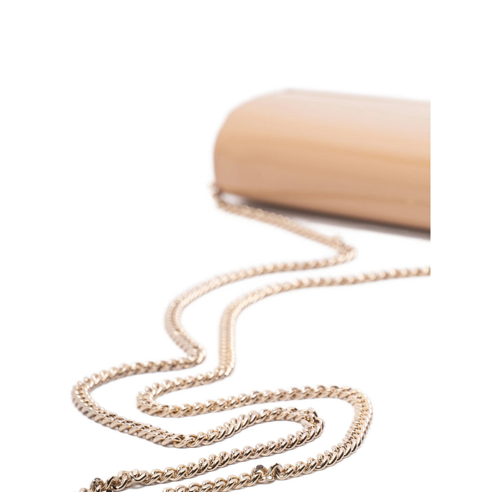 Beige Patent Shoulder Bag