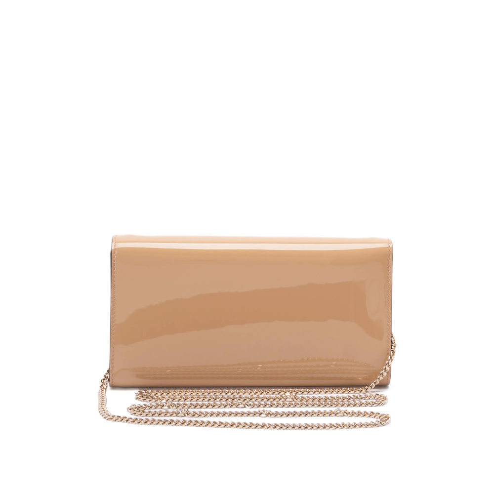 Beige Patent Shoulder Bag