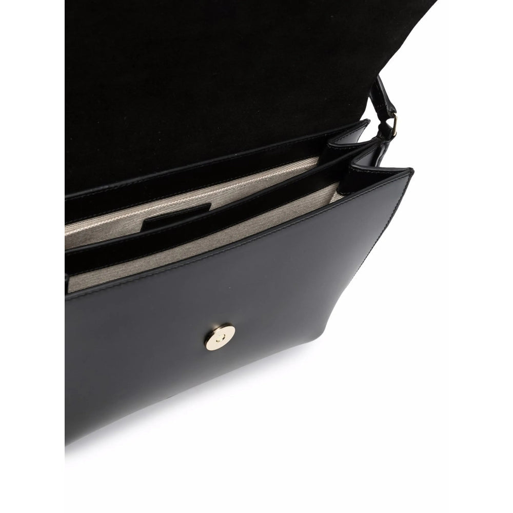 Sleek Leather Foldover Shoulder Bag