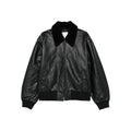 Sleek Black Shearling Coat