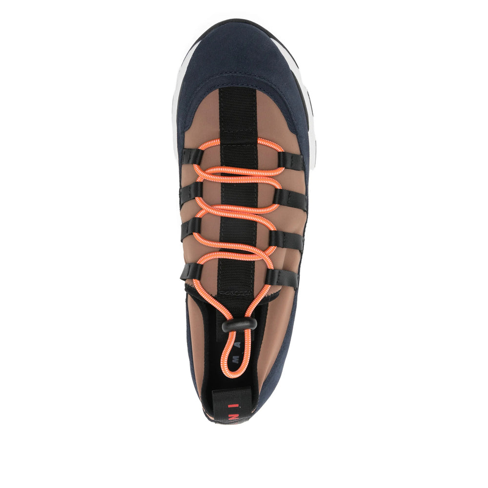 Navy Blue Panel Suede Boot