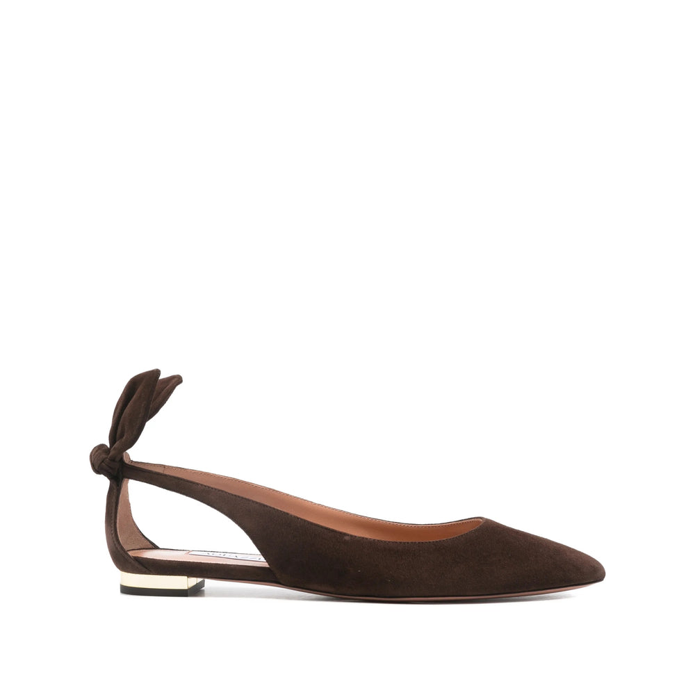 Gold Tone Suede Slingback