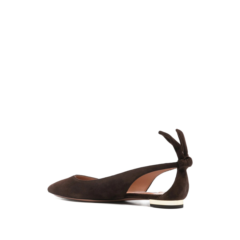 Gold Tone Suede Slingback