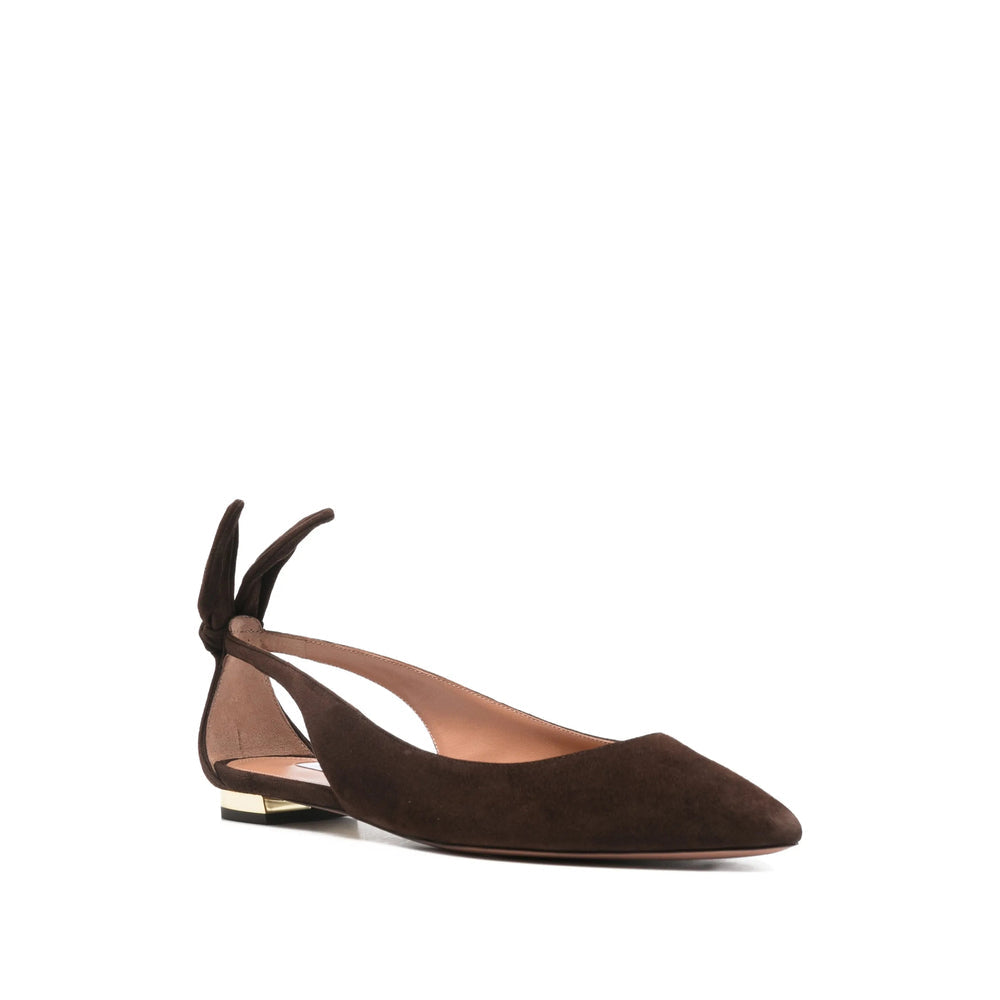 Gold Tone Suede Slingback