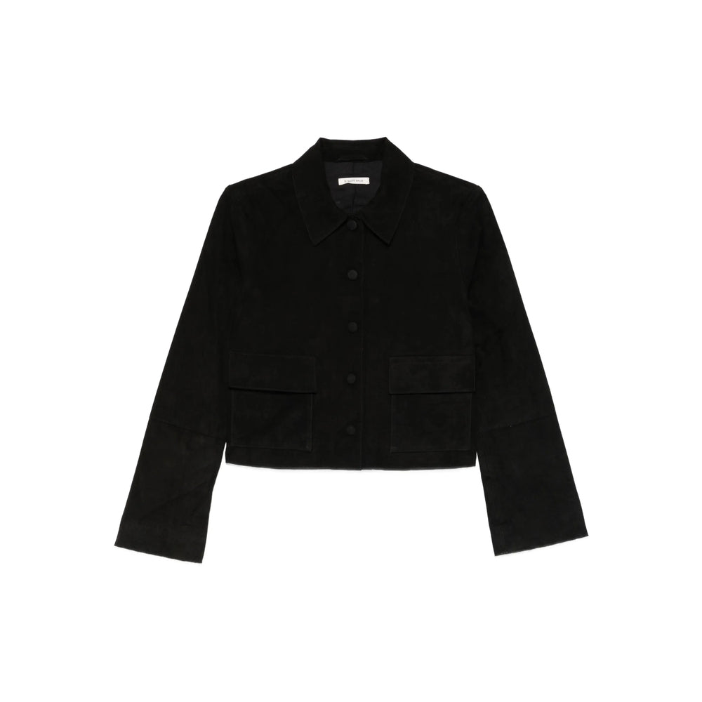Pointed Collar Suede Shirt
